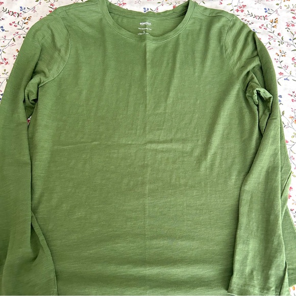 Green Long Sleeved Sonoma Everyday Tee, Size Large - Picture 1 of 3